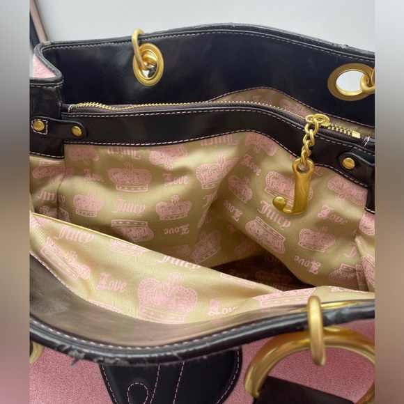 💅✨🩷Vintage XL Juicy Couture Pink and Brown Y2K Bag - Picture 14 of 17